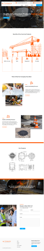 Home page with updates from a manufacturing and distribution business.”